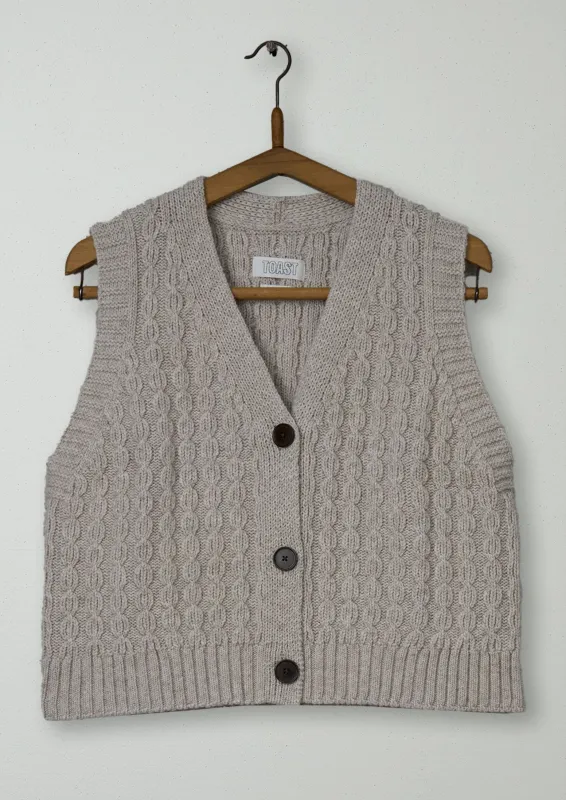 Reworn Chunky Cotton Knitted Tank Size L (617) | Oat made by TOAST