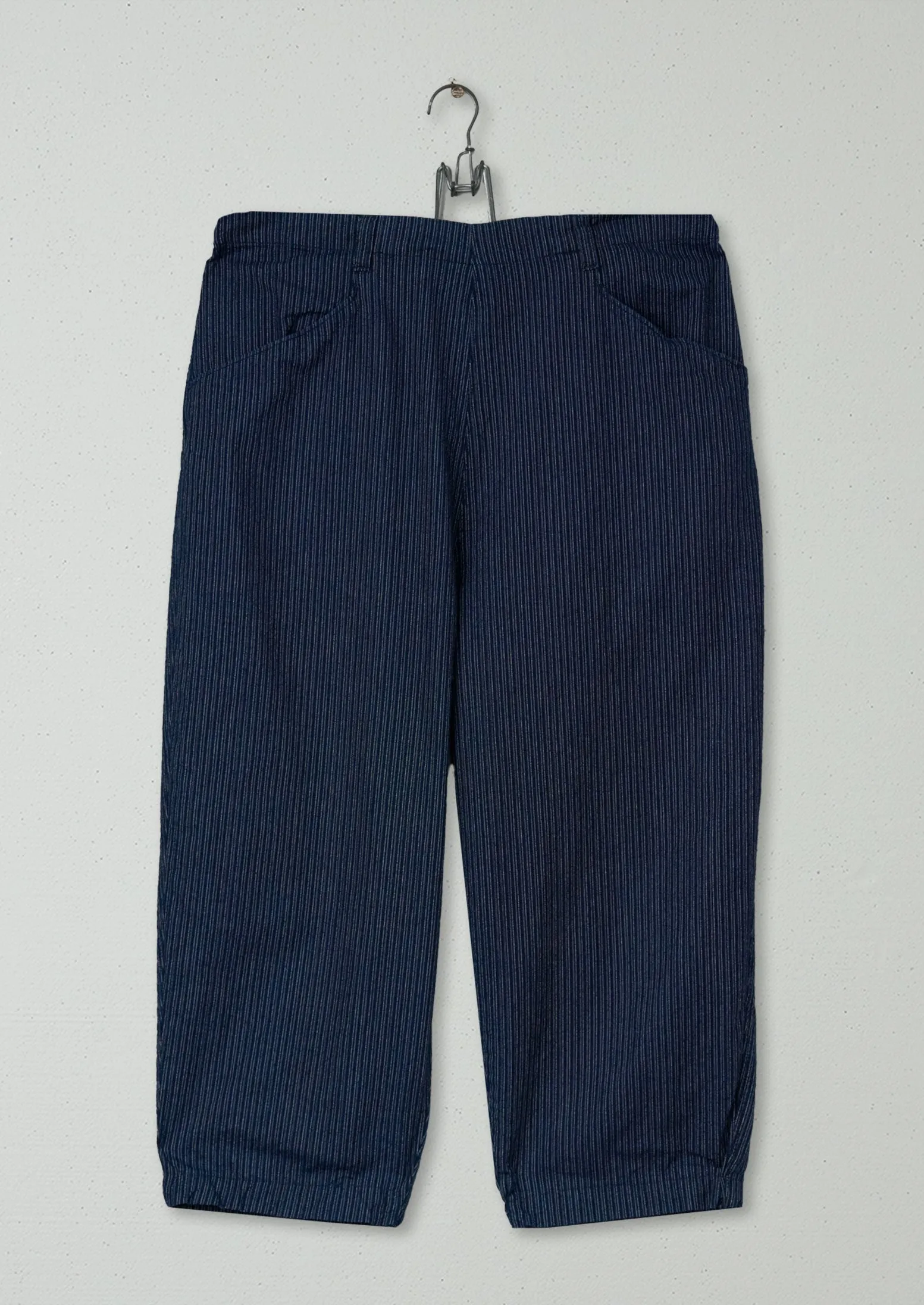 Reworn Alix Fine Stripe Trousers Size 12 (1228) | Blue/Ecru sold by TOAST