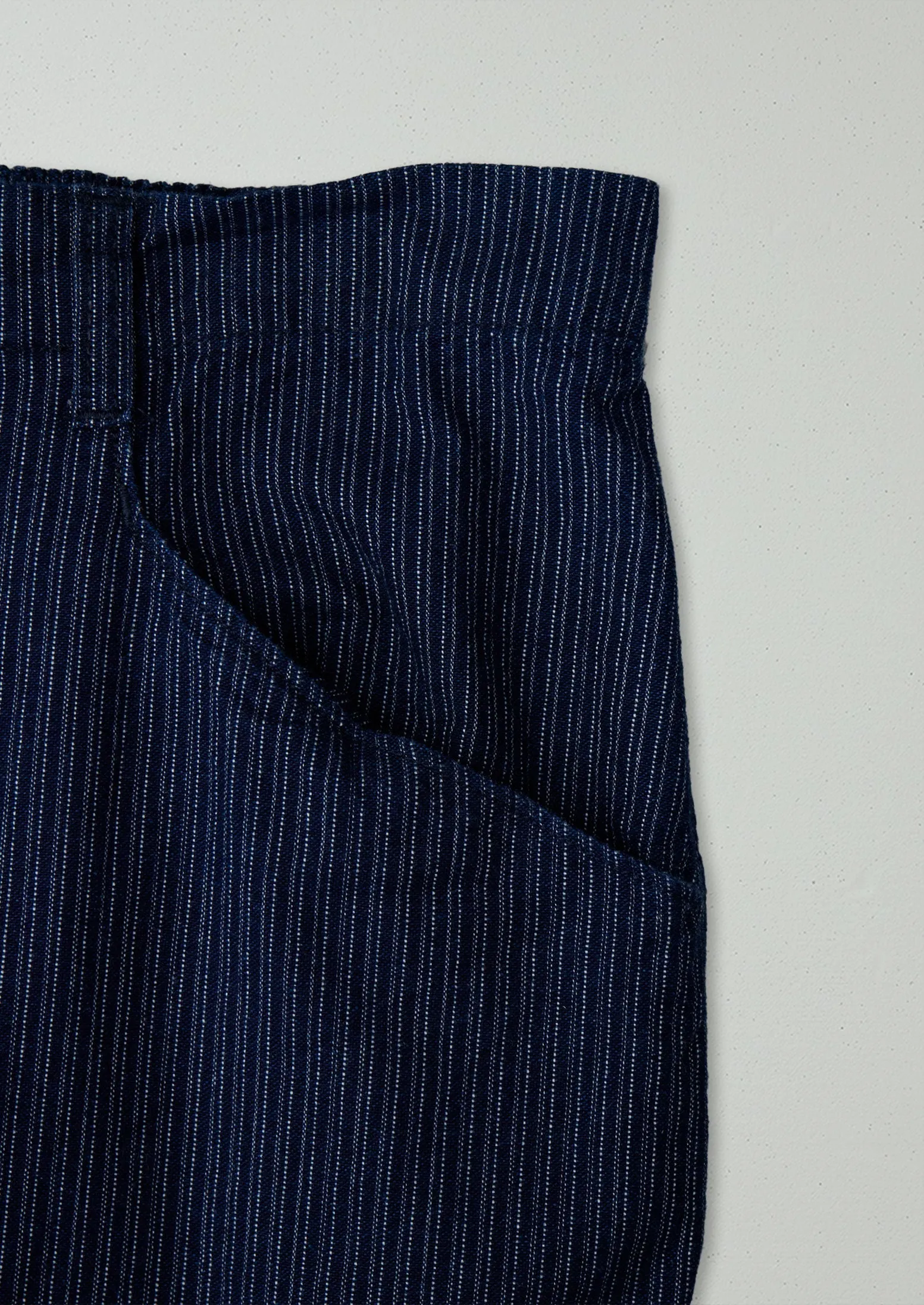 Reworn Alix Fine Stripe Trousers Size 12 (1228) | Blue/Ecru sold by TOAST product image thumbnail 2