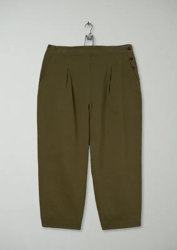 Reworn Side Button Trousers Size 18 (1232) | Dark Pear made by TOAST