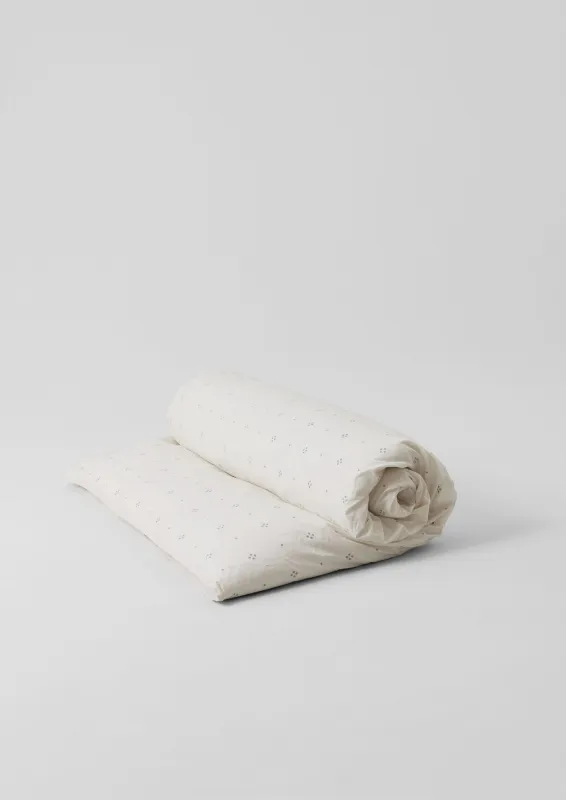 Rowan Print Cotton Poplin Duvet Cover | Ecru/Soft Blue made by TOAST