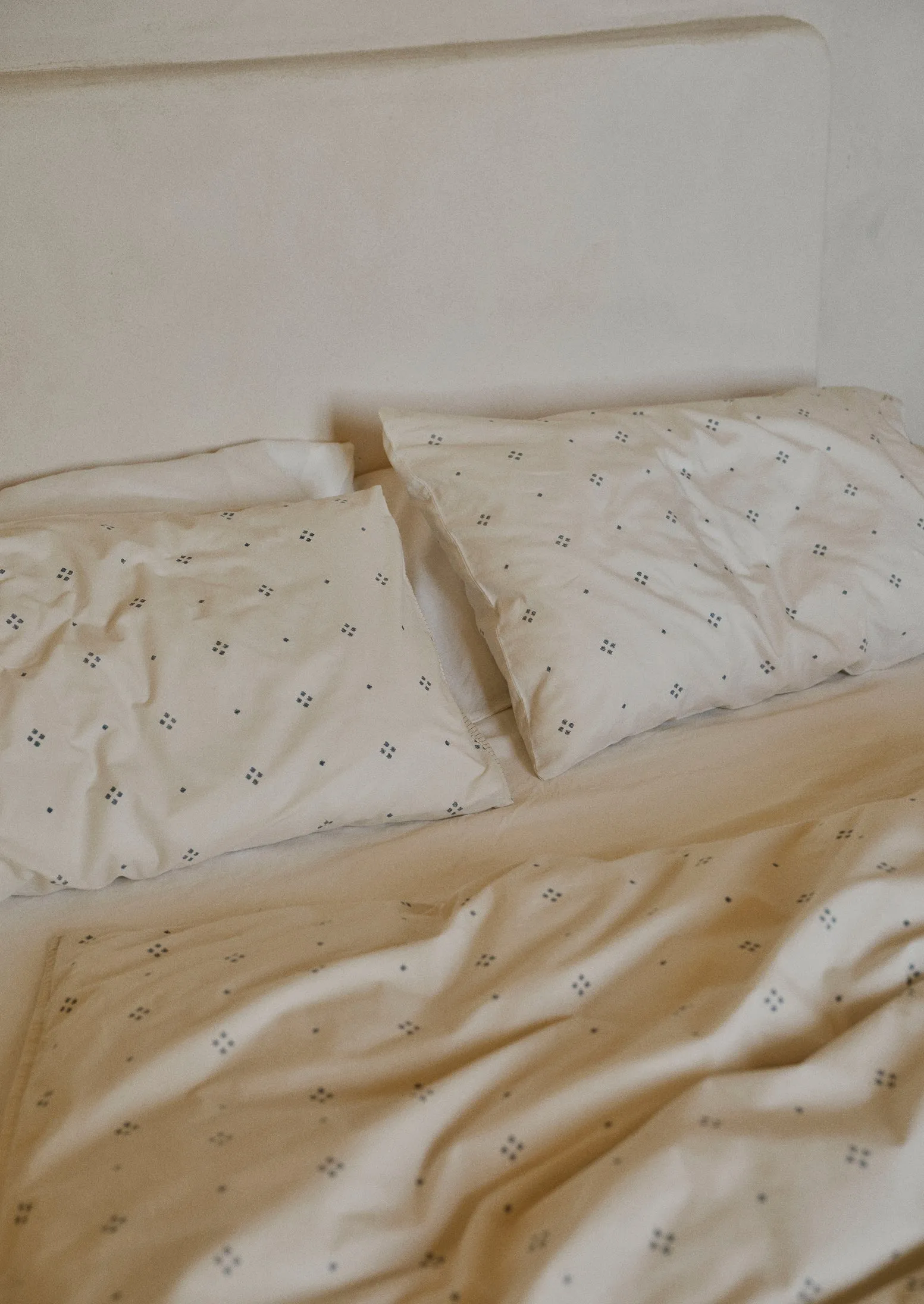 Rowan Print Cotton Poplin Duvet Cover | Ecru/Soft Blue sold by TOAST product image thumbnail 3