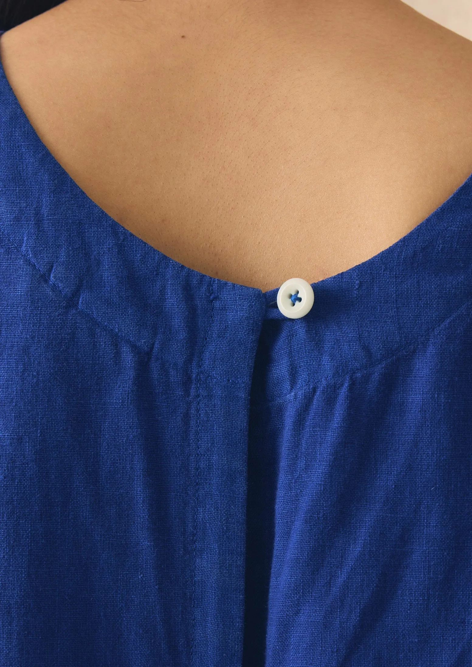 Garment Dyed Linen Scoop Back Jumpsuit | Carmine Blue sold by TOAST product image thumbnail 4