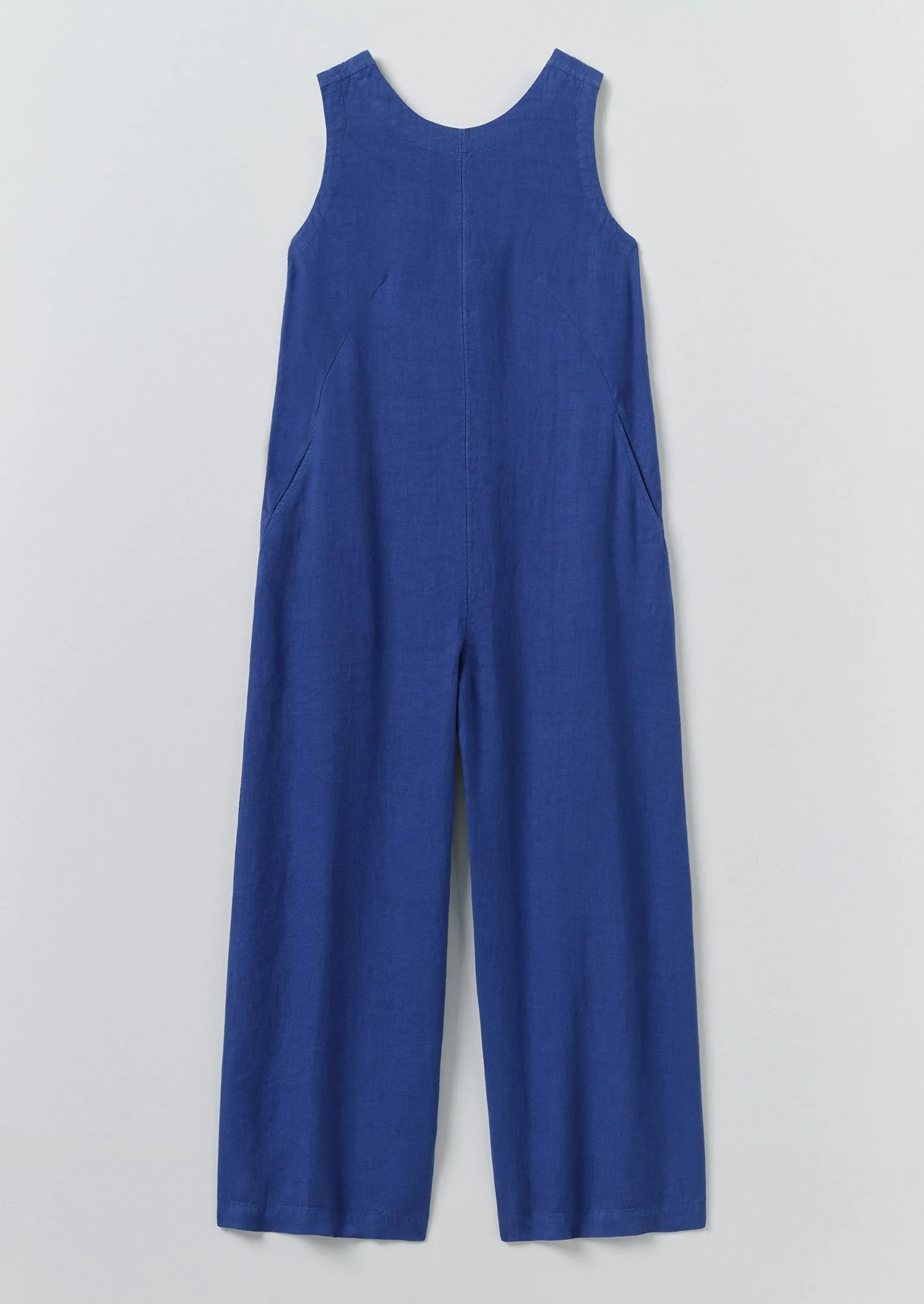 Garment Dyed Linen Scoop Back Jumpsuit | Carmine Blue sold by TOAST