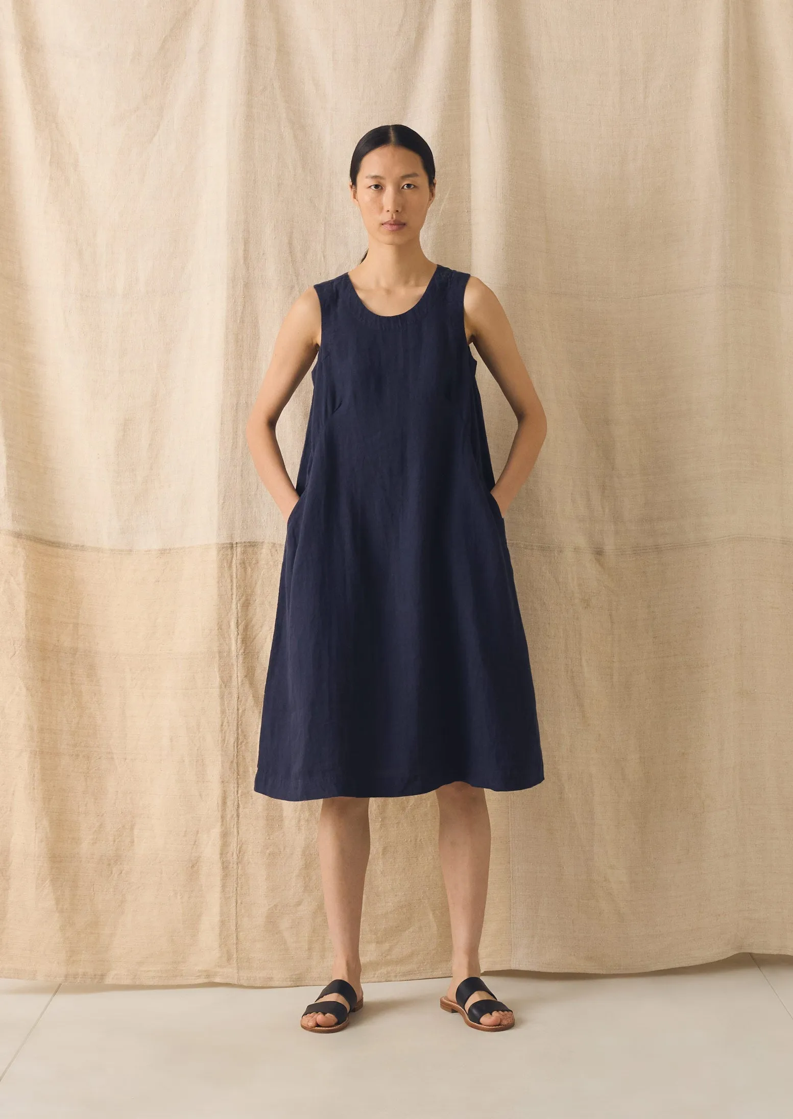 Garment Dyed Linen Shift Dress | Blueberry sold by TOAST product image thumbnail 2