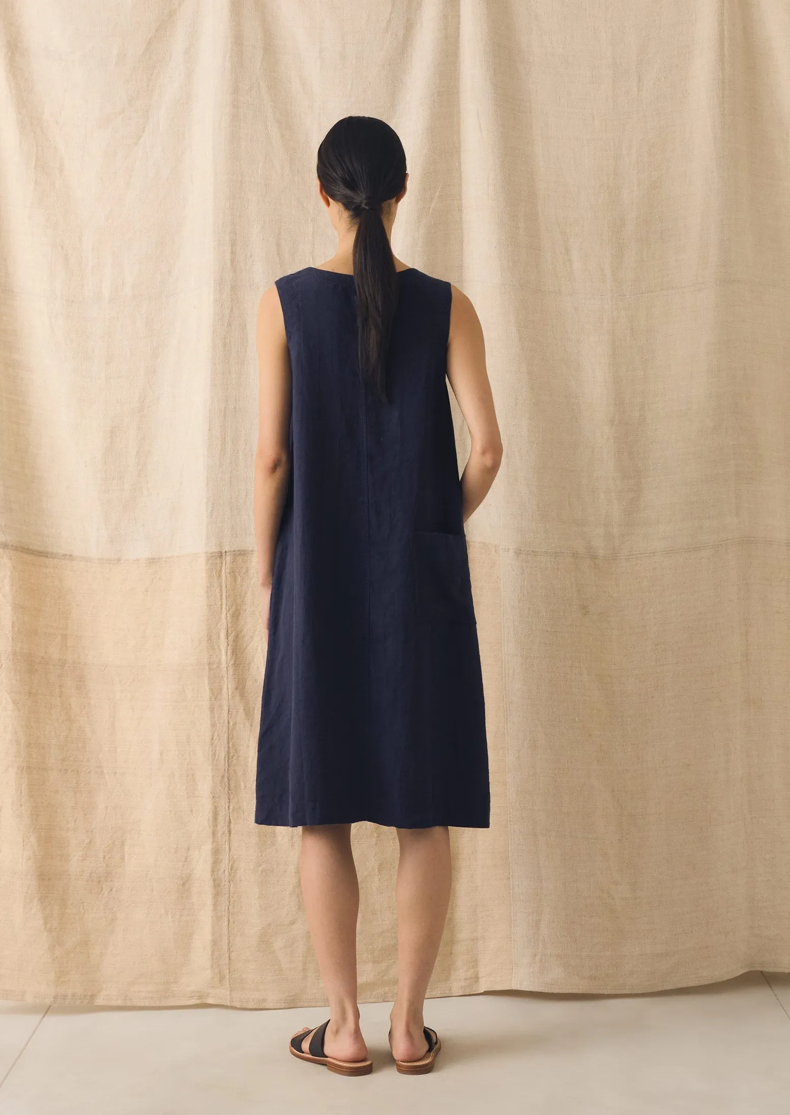 Garment Dyed Linen Shift Dress | Blueberry sold by TOAST product image thumbnail 3