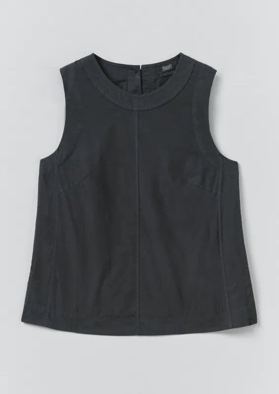 Panelled Garment Dyed Sleeveless Top | Slate made by TOAST