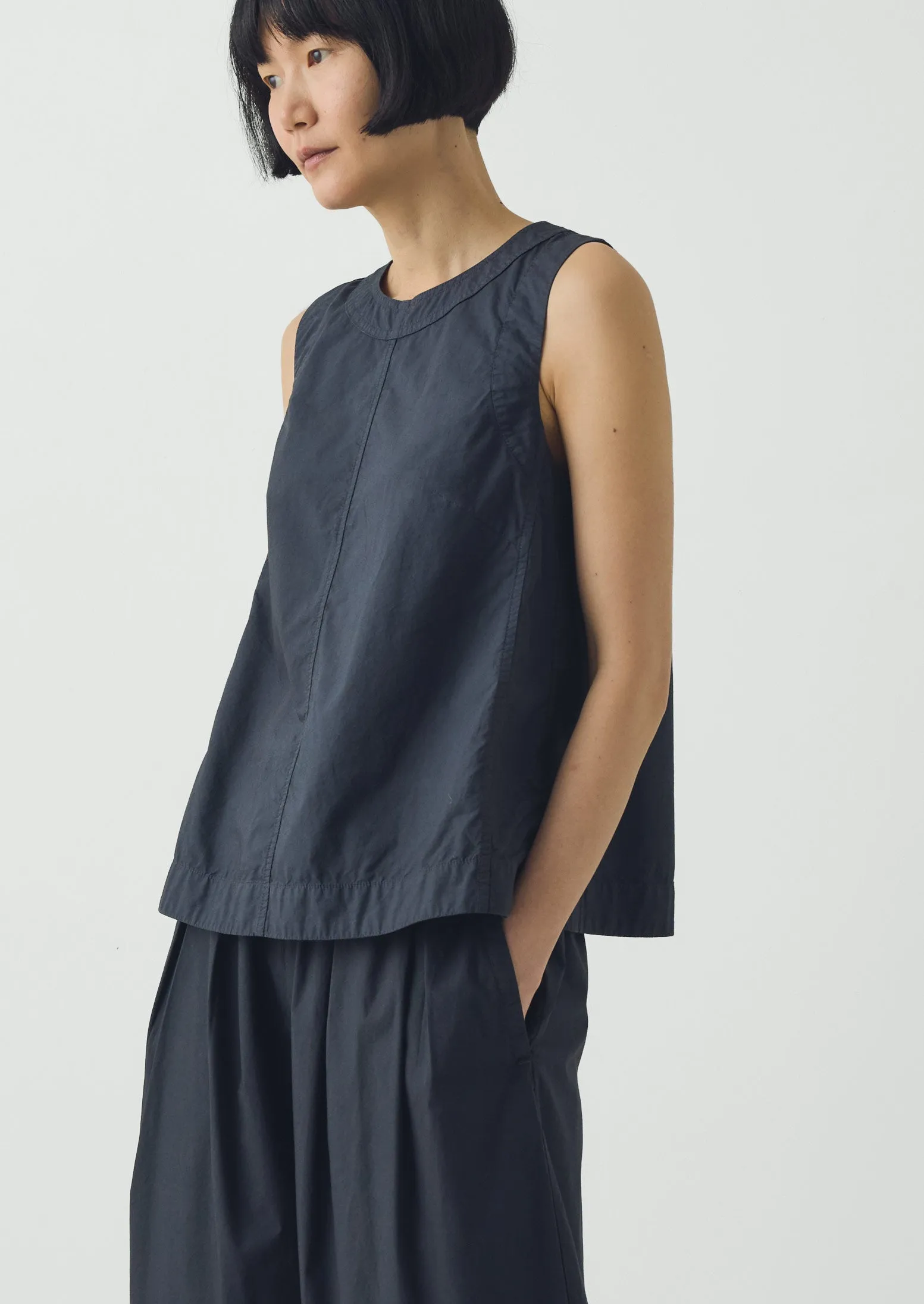 Panelled Garment Dyed Sleeveless Top | Slate sold by TOAST product image thumbnail 2
