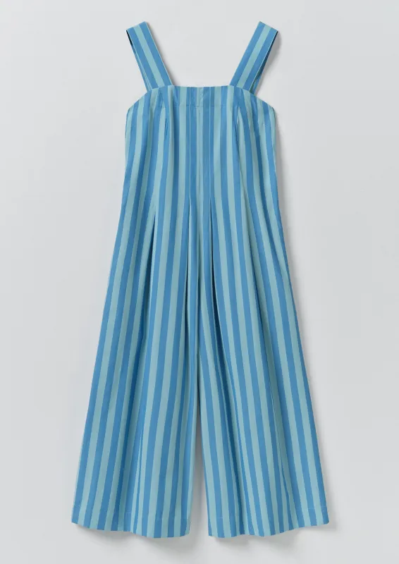 Oyo Stripe Cotton Jumpsuit | Aqua/Cornflower made by TOAST