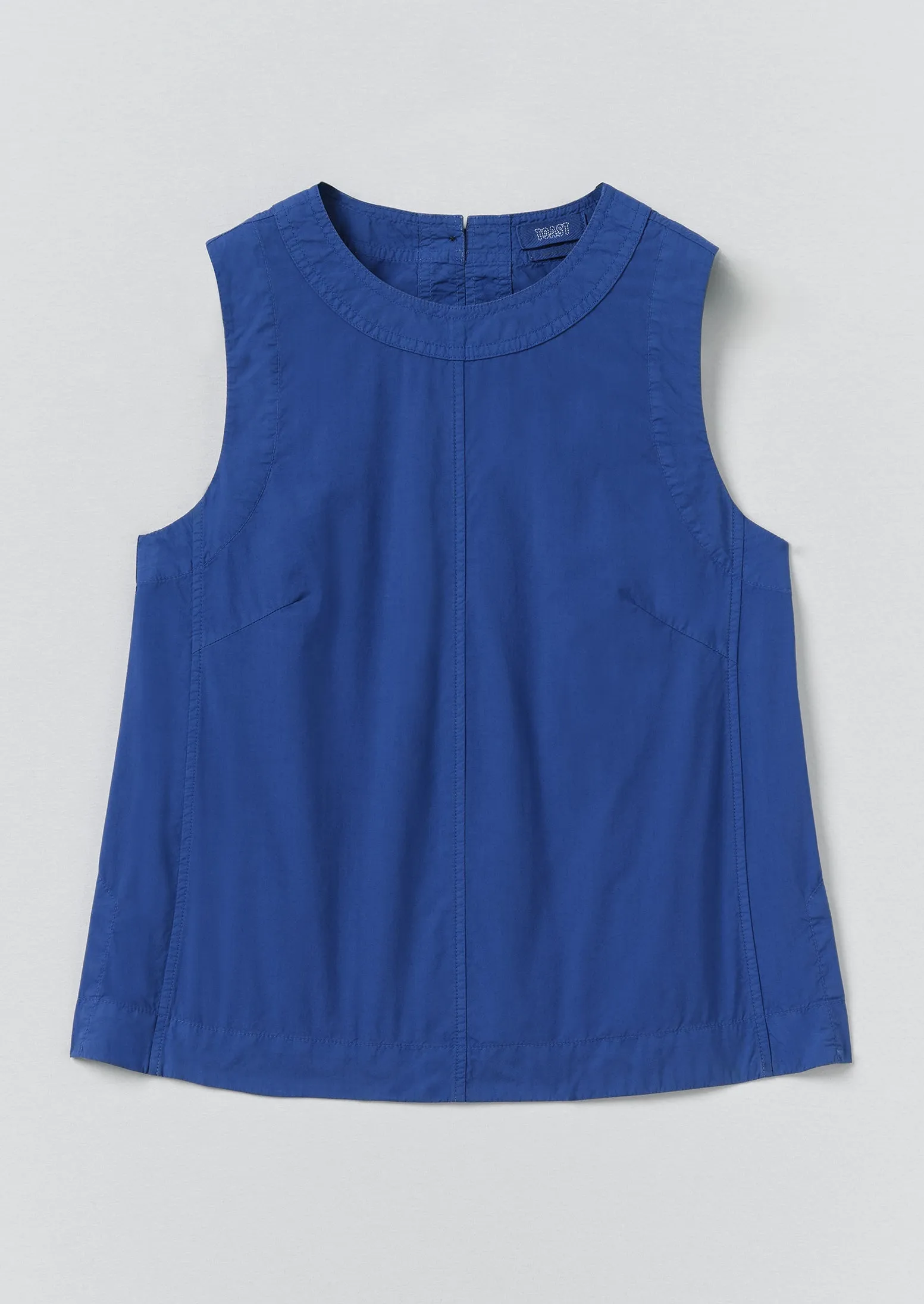 Panelled Garment Dyed Sleeveless Top | Carmine Blue sold by TOAST