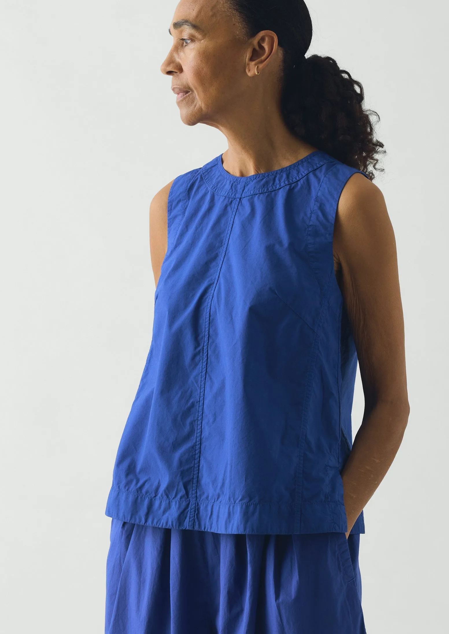 Panelled Garment Dyed Sleeveless Top | Carmine Blue sold by TOAST product image thumbnail 2
