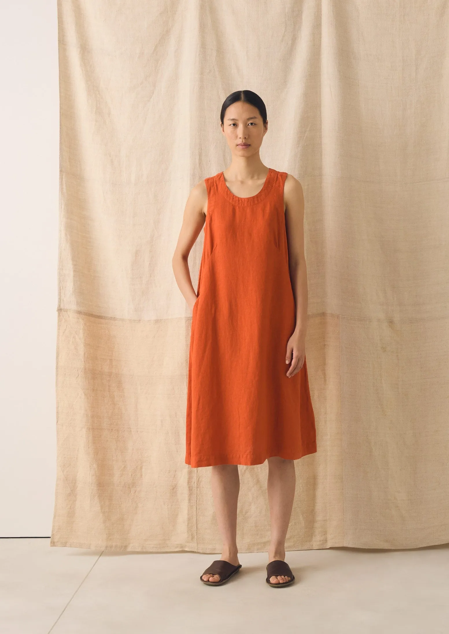 Garment Dyed Linen Shift Dress | Red Chilli sold by TOAST product image thumbnail 2