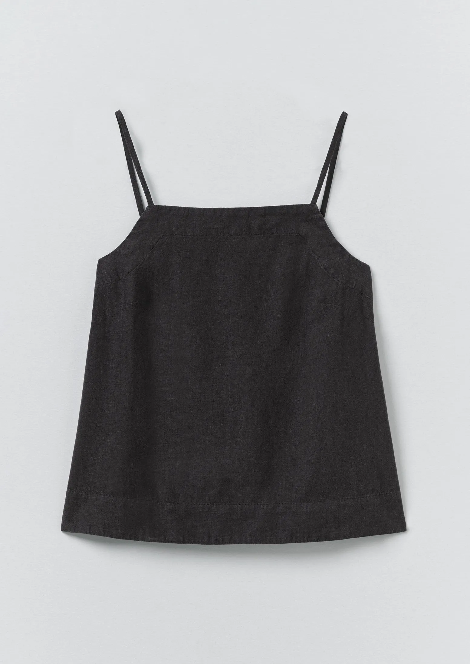 Square Neck Garment Dyed Linen Tank | Black Pepper sold by TOAST