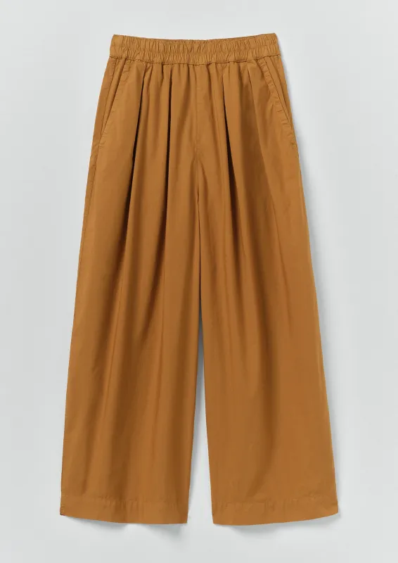 Pleated Pull On Cotton Poplin Trousers | Dhal made by TOAST