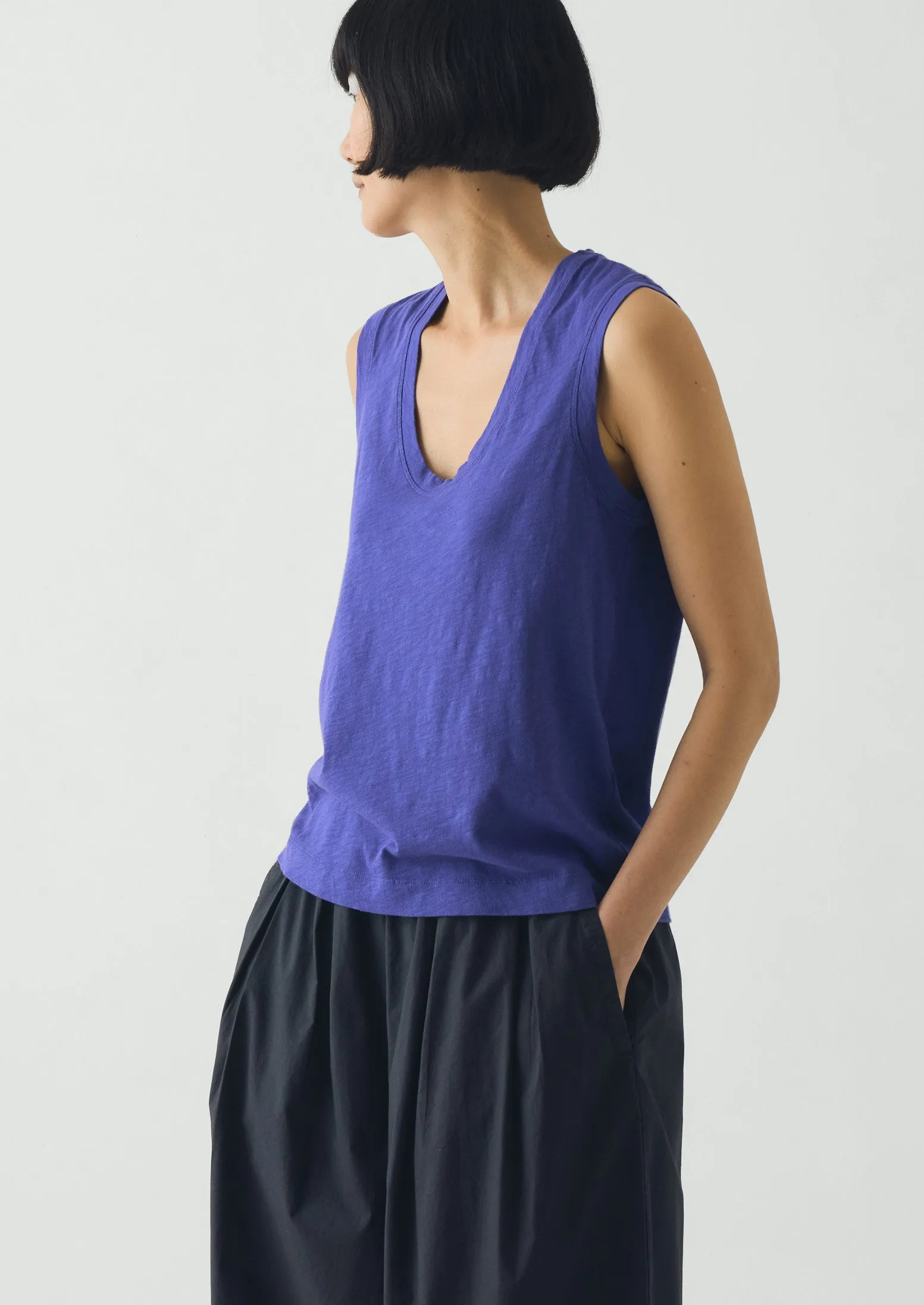 Cotton Sleeveless Tee | Cobalt sold by TOAST product image thumbnail 2