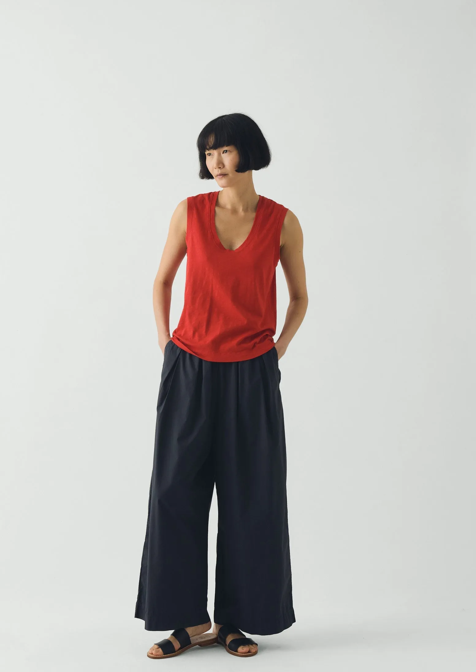 Cotton Sleeveless Tee | Goji Berry sold by TOAST product image thumbnail 2