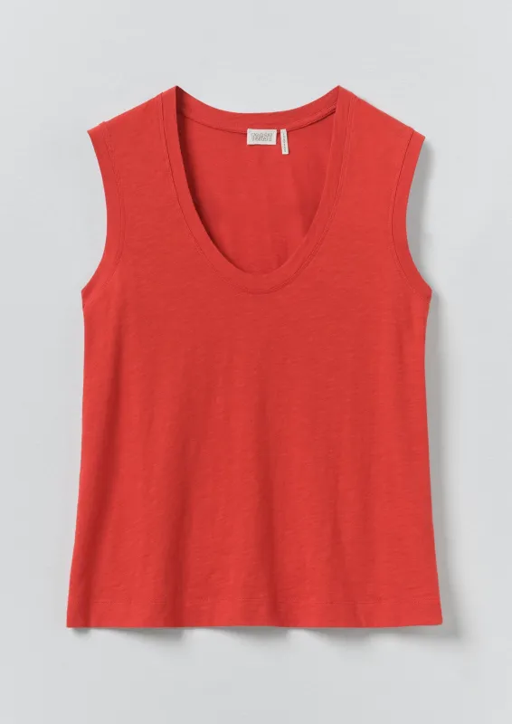 Cotton Sleeveless Tee | Goji Berry made by TOAST