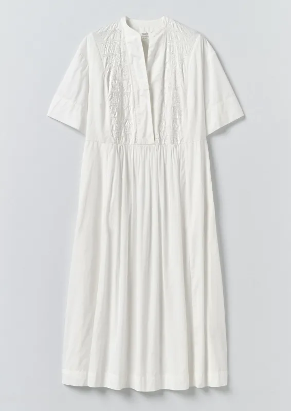 Embroidered Cotton Voile Dress | Chalk White made by TOAST