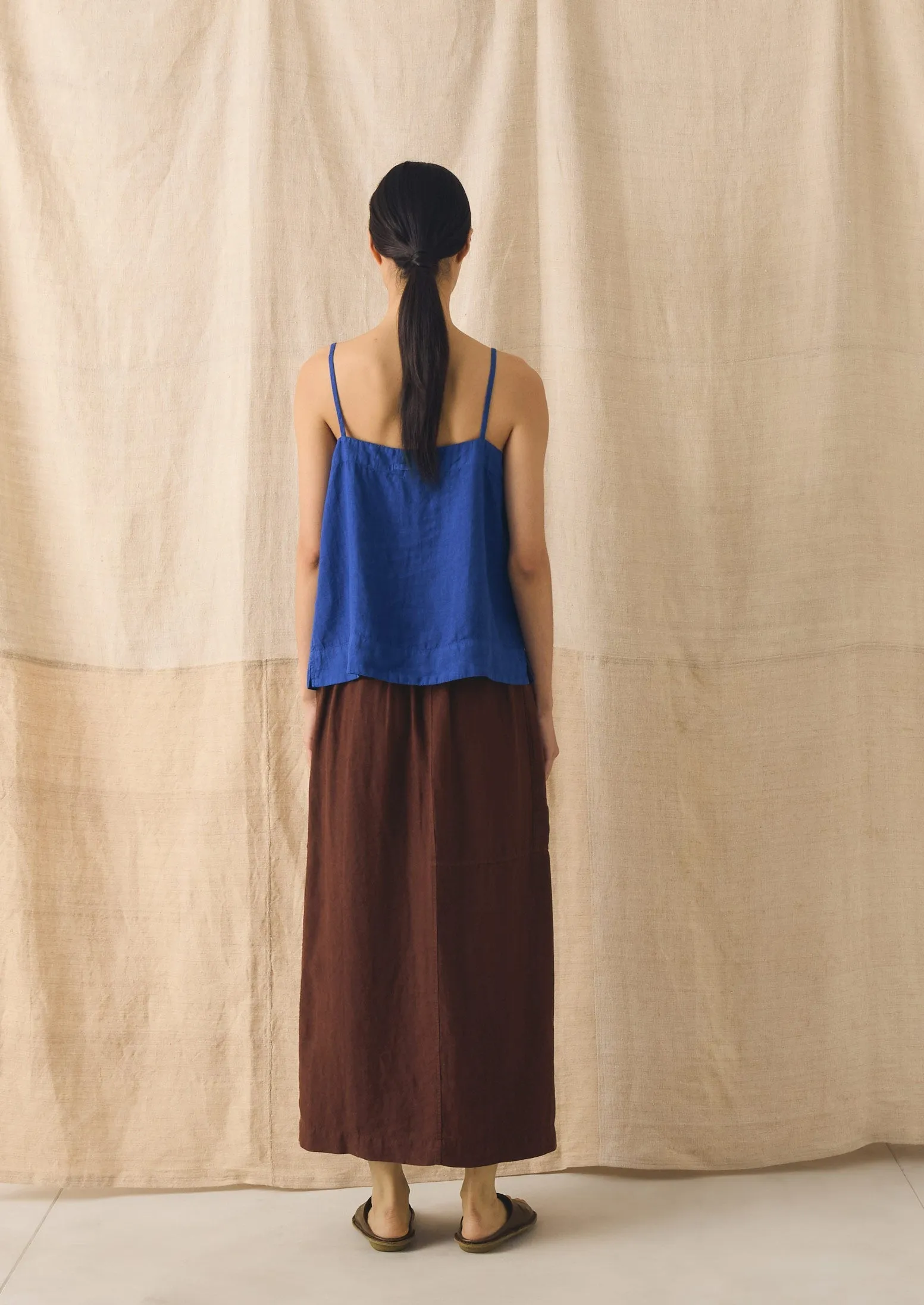 Square Neck Garment Dyed Linen Tank | Carmine Blue sold by TOAST product image thumbnail 3
