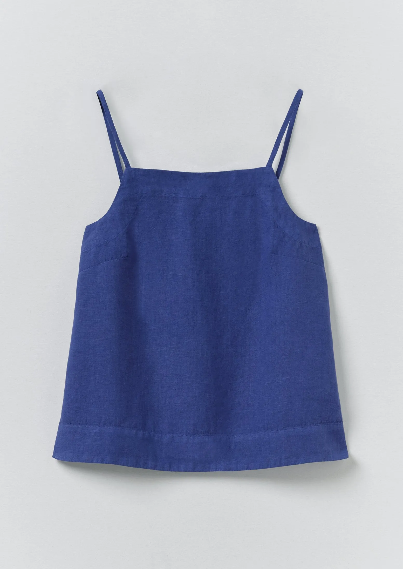 Square Neck Garment Dyed Linen Tank | Carmine Blue sold by TOAST