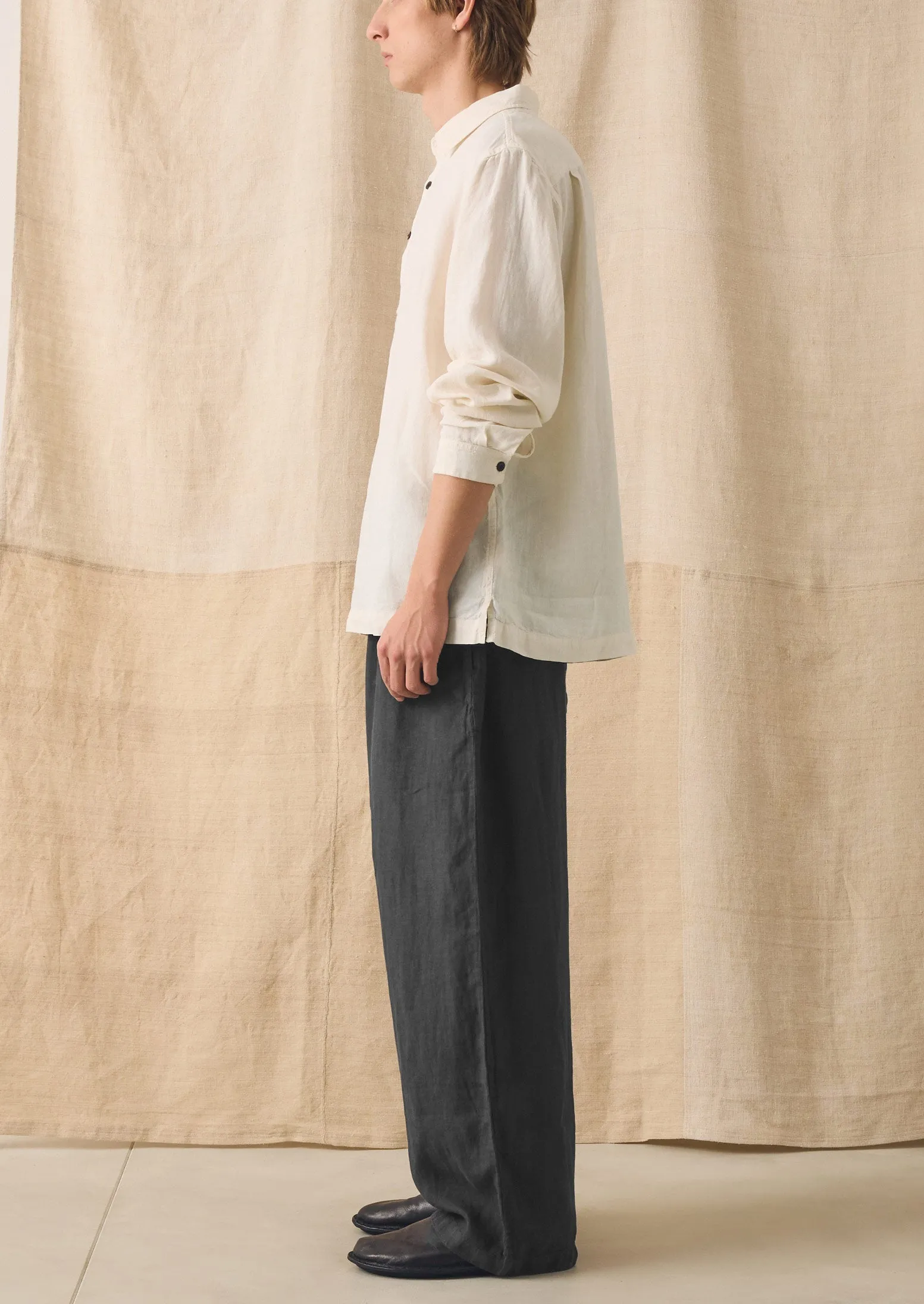 Half Placket Linen Shirt | Parchment sold by TOAST product image thumbnail 4