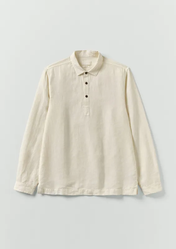 Half Placket Linen Shirt | Parchment made by TOAST