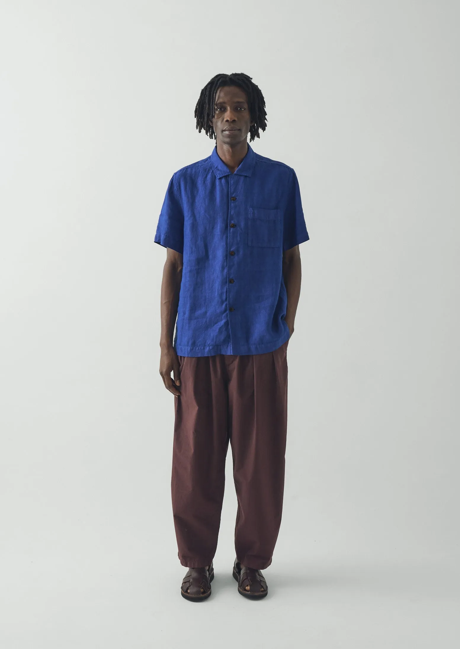 Linen Short Sleeve Shirt | Carmine Blue sold by TOAST product image thumbnail 3