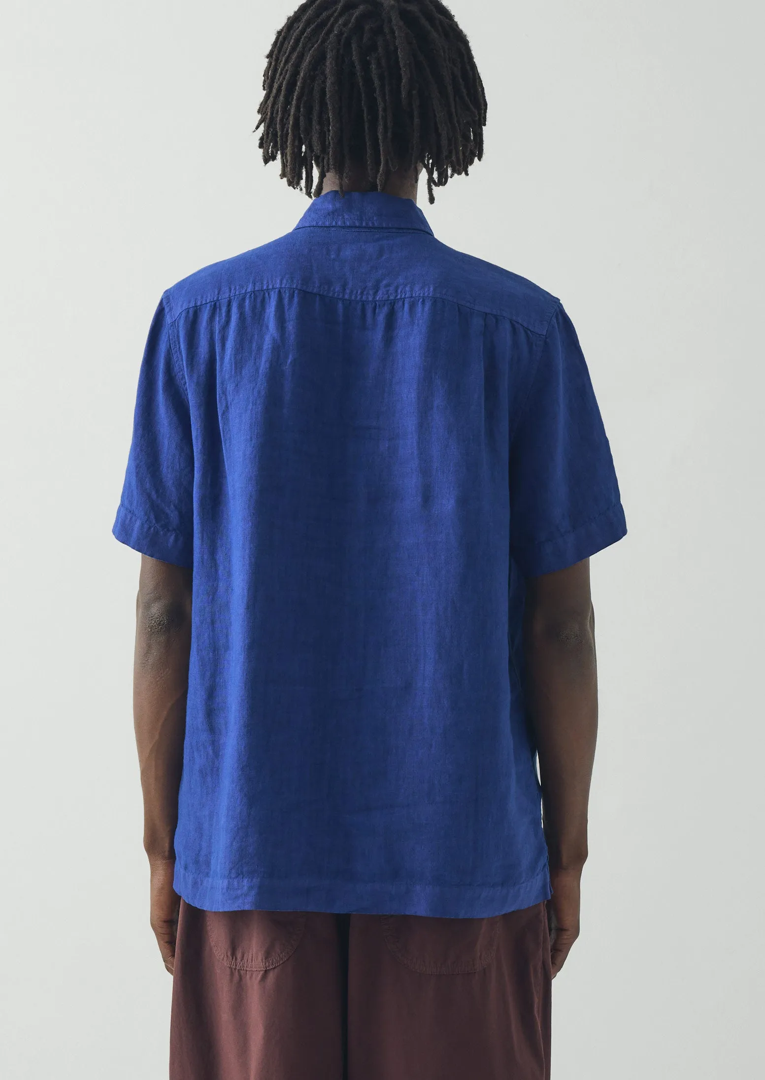 Linen Short Sleeve Shirt | Carmine Blue sold by TOAST product image thumbnail 4