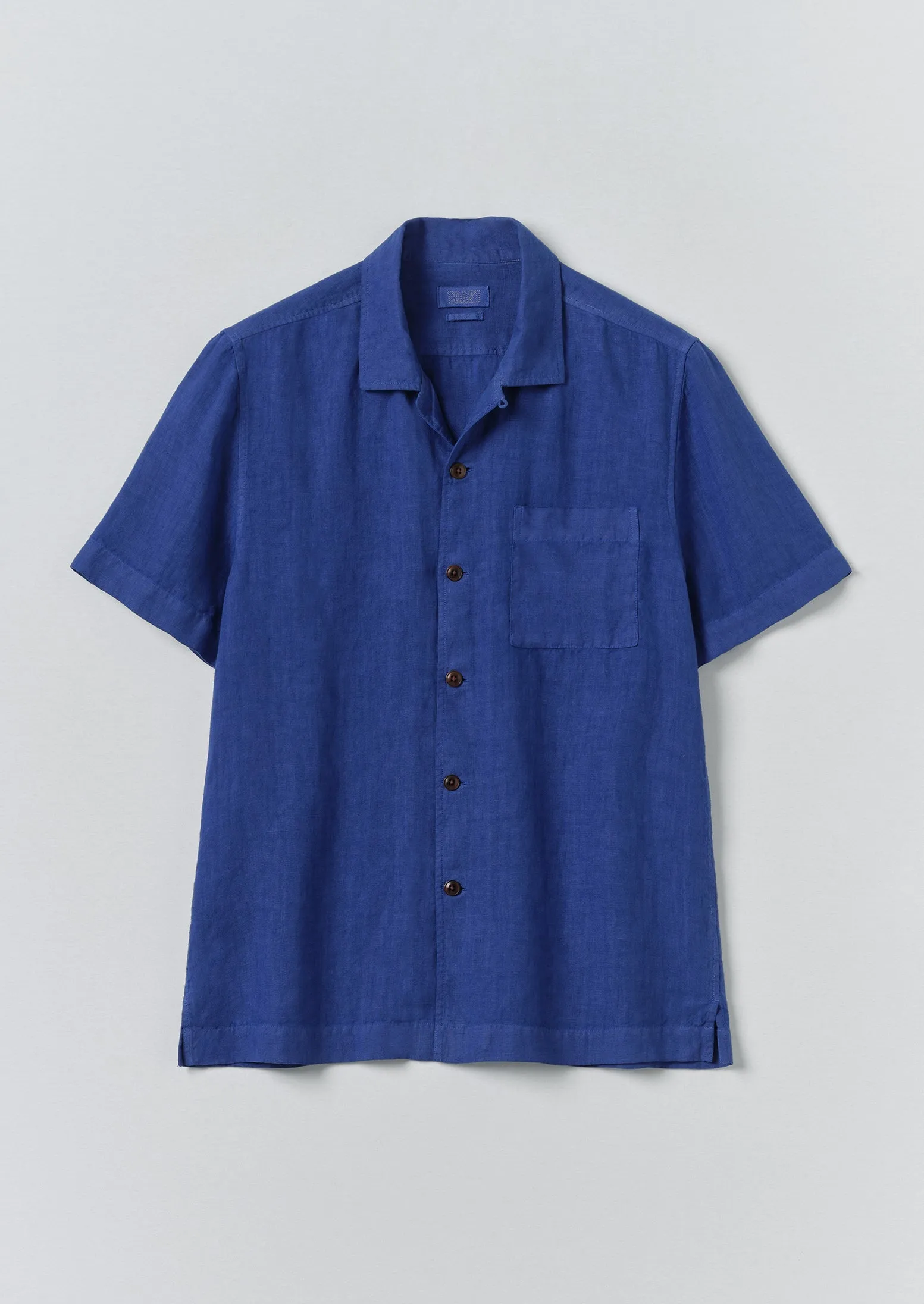 Linen Short Sleeve Shirt | Carmine Blue sold by TOAST