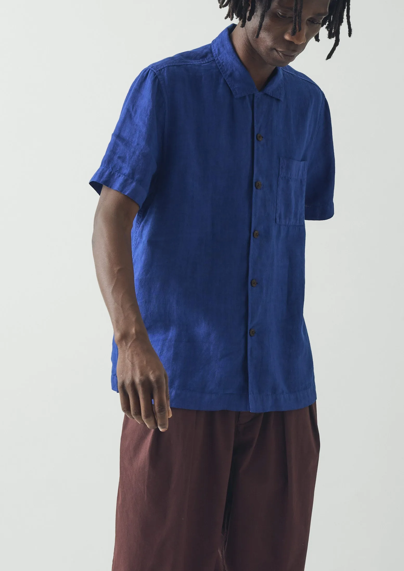 Linen Short Sleeve Shirt | Carmine Blue sold by TOAST product image thumbnail 2