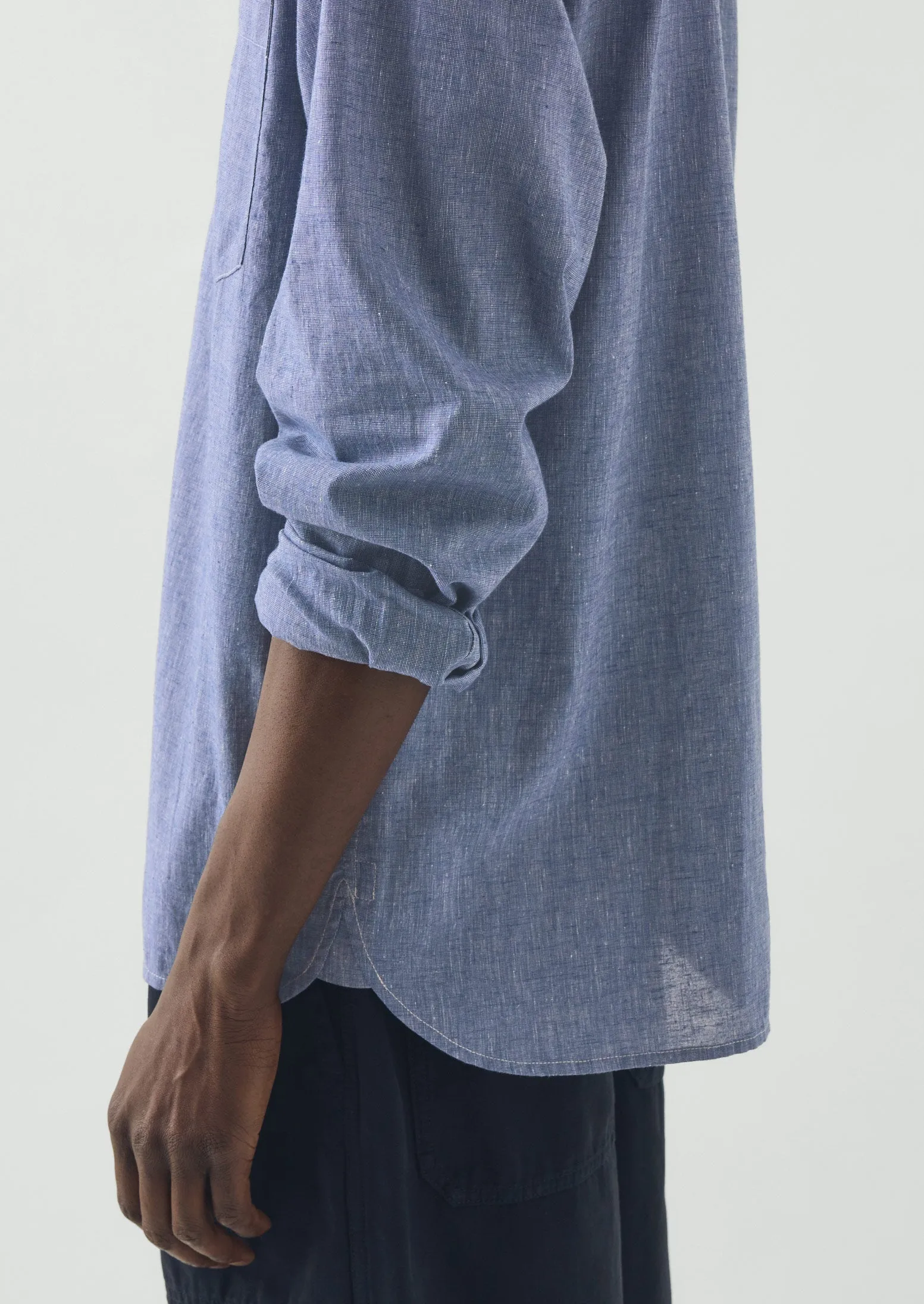 Cotton Linen Chambray Shirt | Chambray Blue sold by TOAST product image thumbnail 5