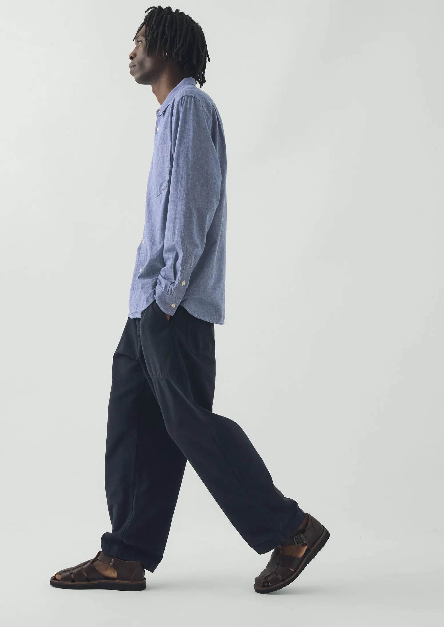 Cotton Linen Chambray Shirt | Chambray Blue sold by TOAST product image thumbnail 3