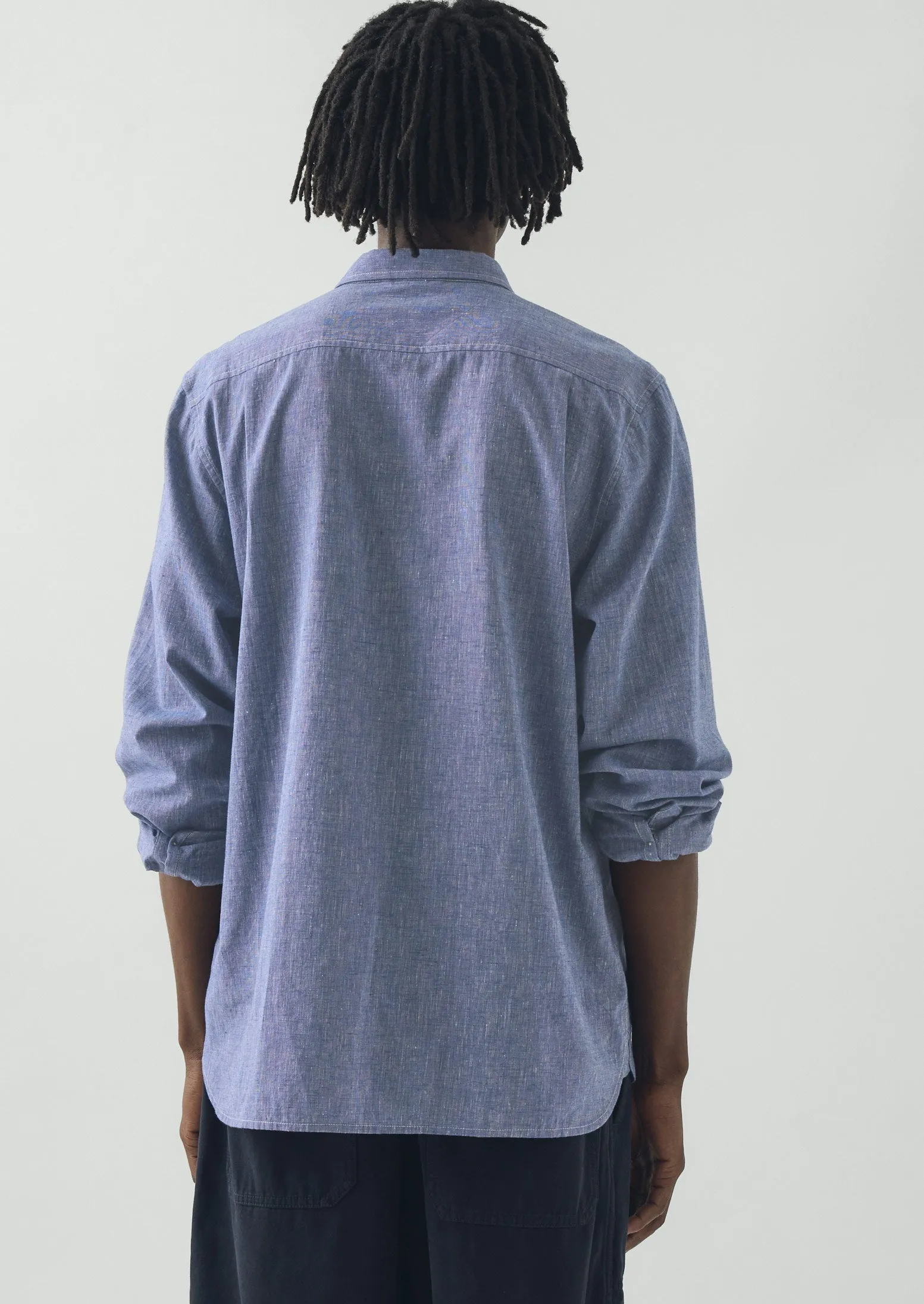 Cotton Linen Chambray Shirt | Chambray Blue sold by TOAST product image thumbnail 4
