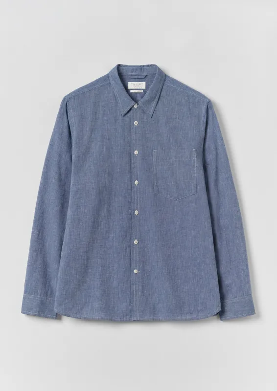 Cotton Linen Chambray Shirt | Chambray Blue made by TOAST