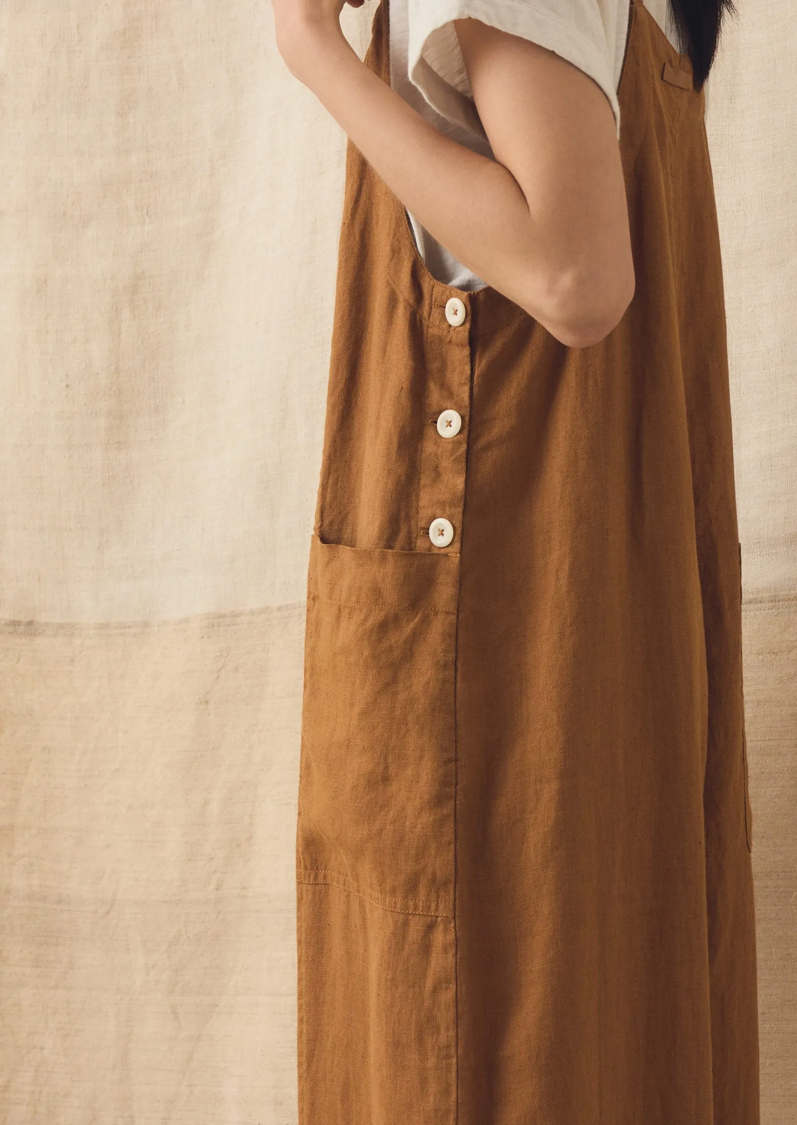 Garment Washed Linen Pocket Jumpsuit | Desert Sand sold by TOAST product image thumbnail 3
