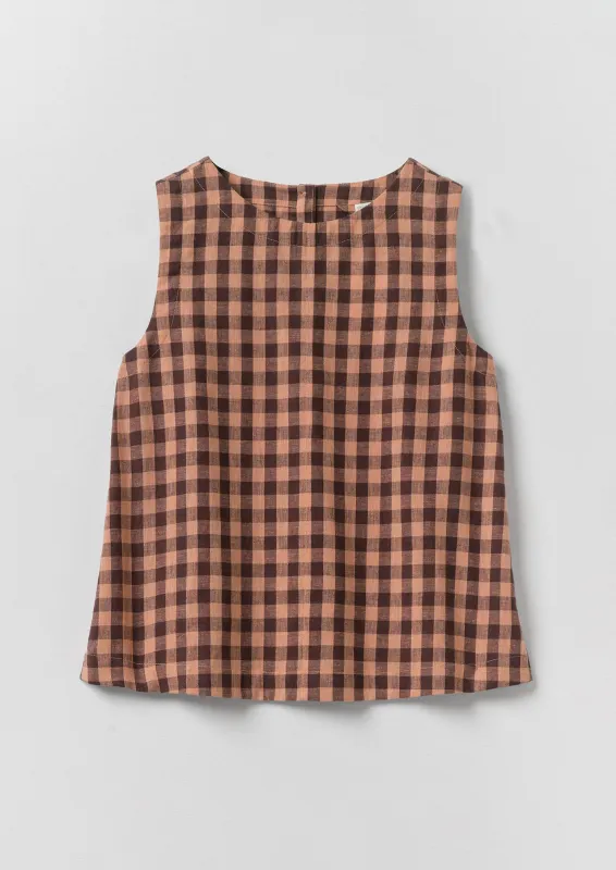 Gingham Linen Cotton Tank Top | Rosewood made by TOAST