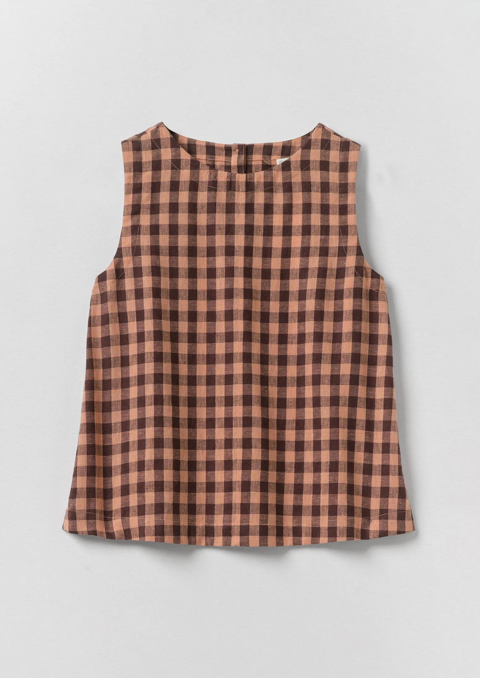 Gingham Linen Cotton Tank Top | Rosewood sold by TOAST