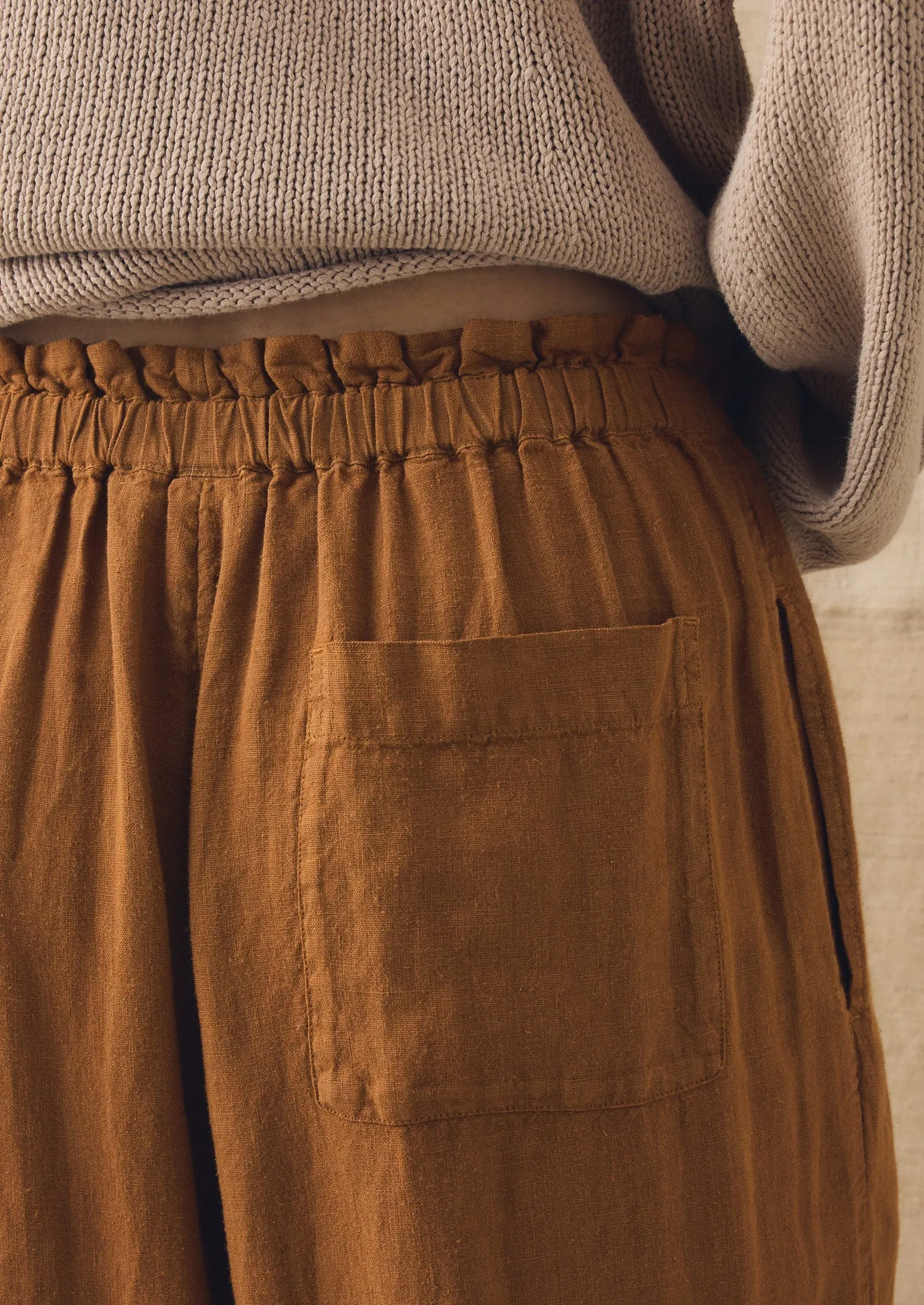 Garment Washed Linen Wide Trousers | Desert Sand sold by TOAST product image thumbnail 3