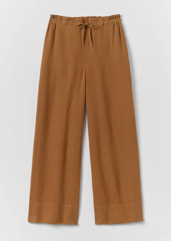Garment Washed Linen Wide Trousers | Desert Sand made by TOAST