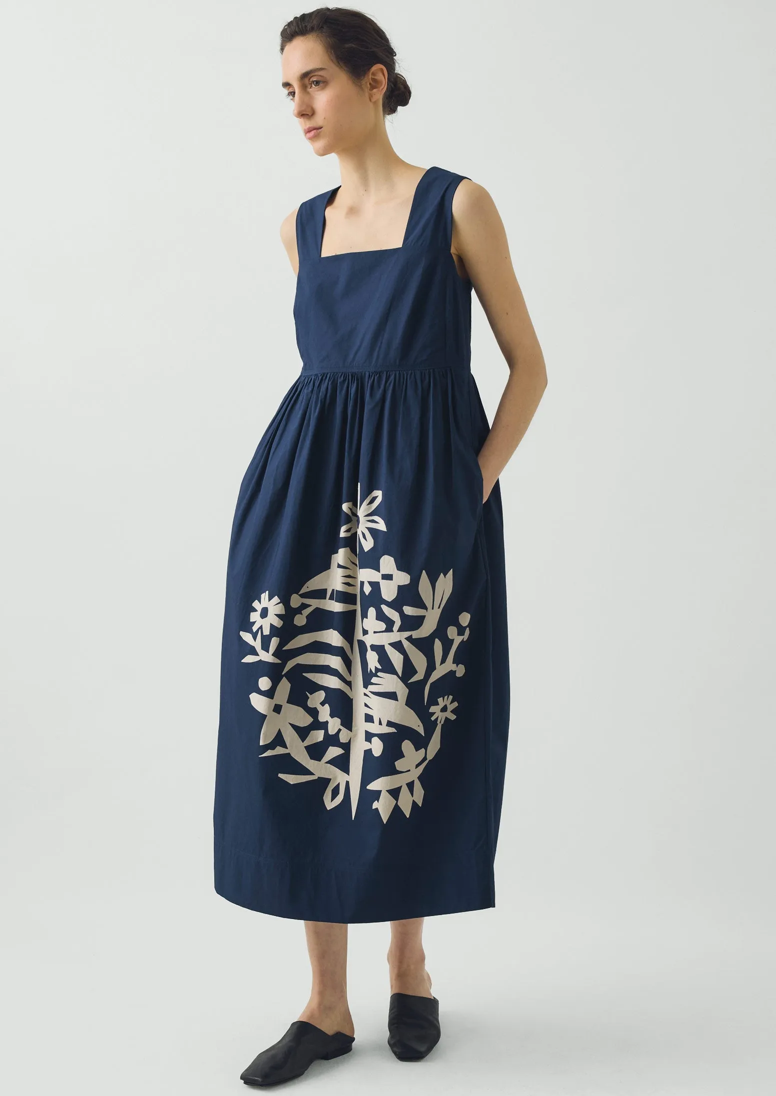 Emma Carlow Tree of Life Print Poplin Dress | Indigo Blue sold by TOAST product image thumbnail 2