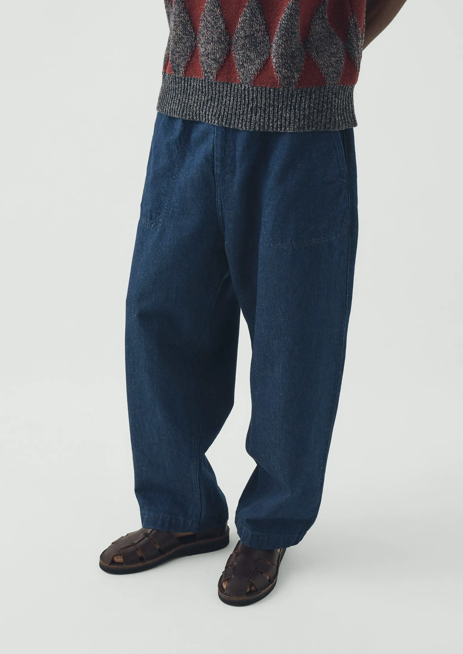 Gabriel Cotton Linen Denim Trousers | Indigo sold by TOAST product image thumbnail 3