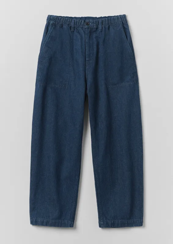 Gabriel Cotton Linen Denim Trousers | Indigo made by TOAST