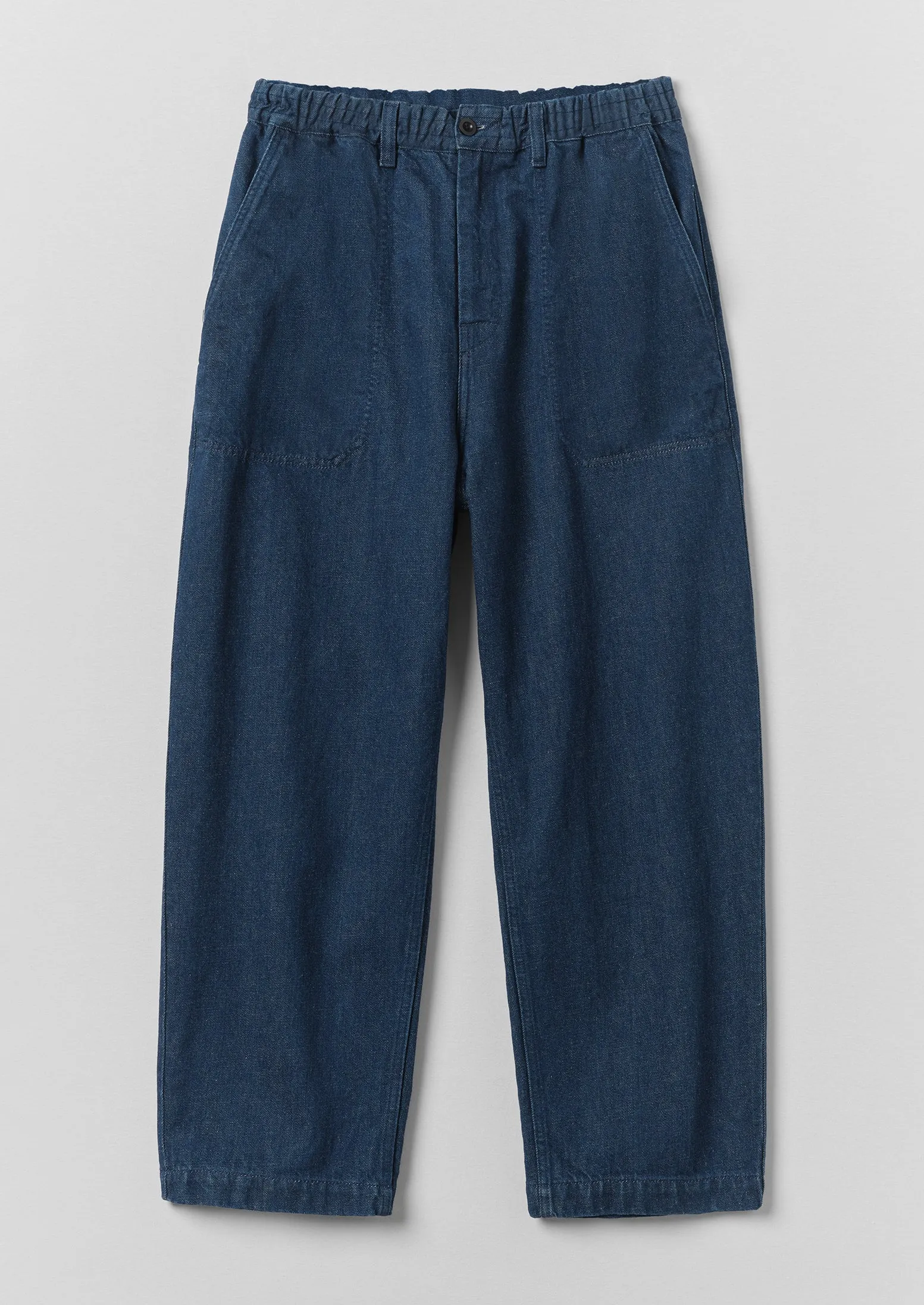 Gabriel Cotton Linen Denim Trousers | Indigo sold by TOAST