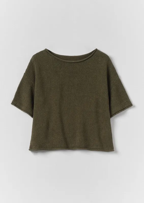 Cotton Linen Knitted Tee | Montella made by TOAST