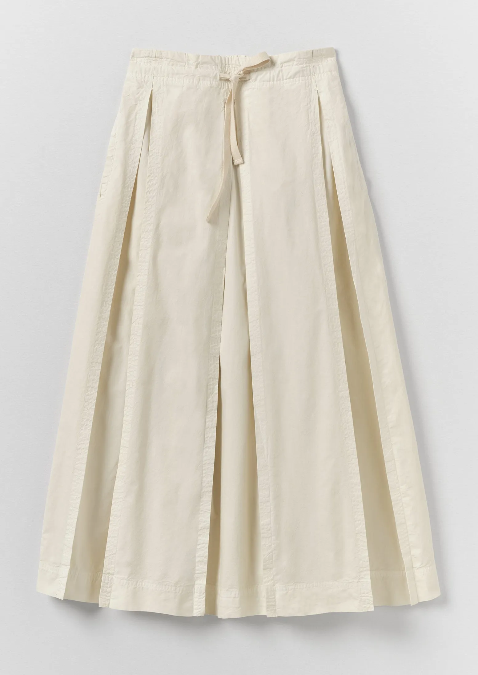 Cotton Linen Poplin Box Pleat Skirt | Ecru sold by TOAST