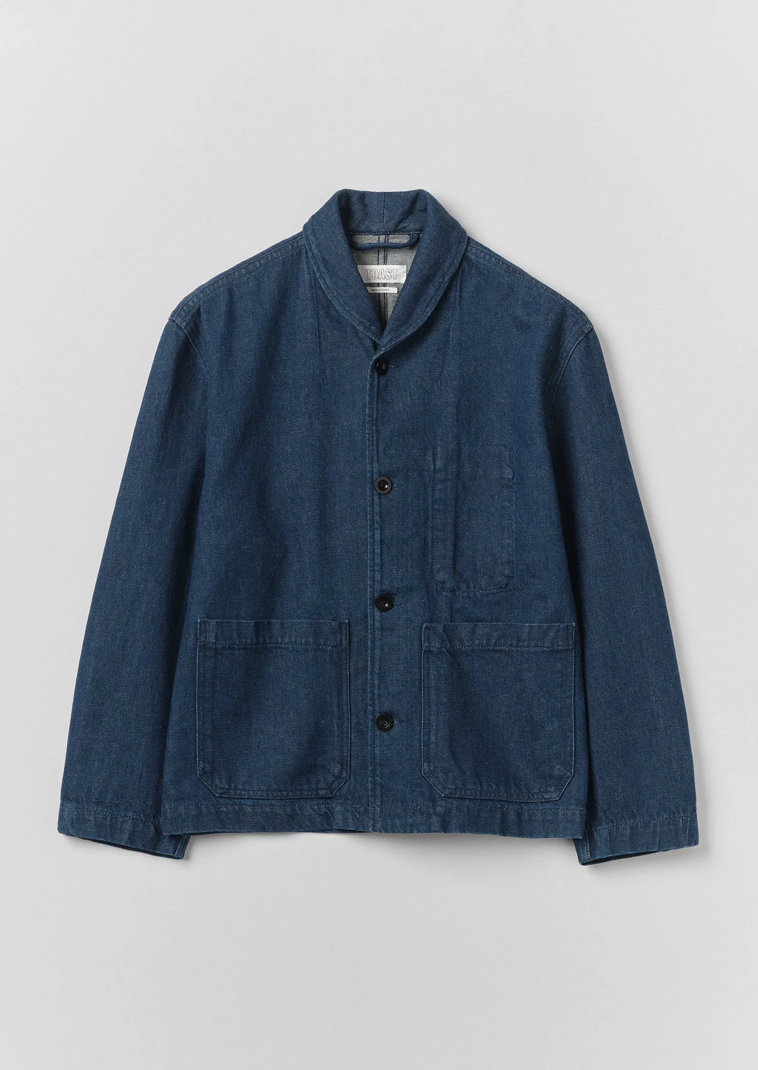 Cotton Linen Denim Jacket | Indigo sold by TOAST