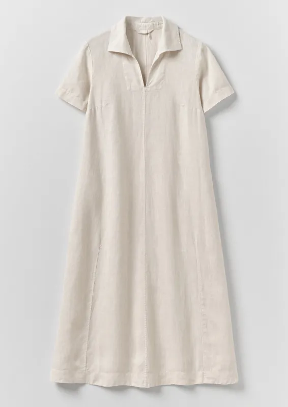 Collared Garment Dyed Linen Dress | Oat made by TOAST