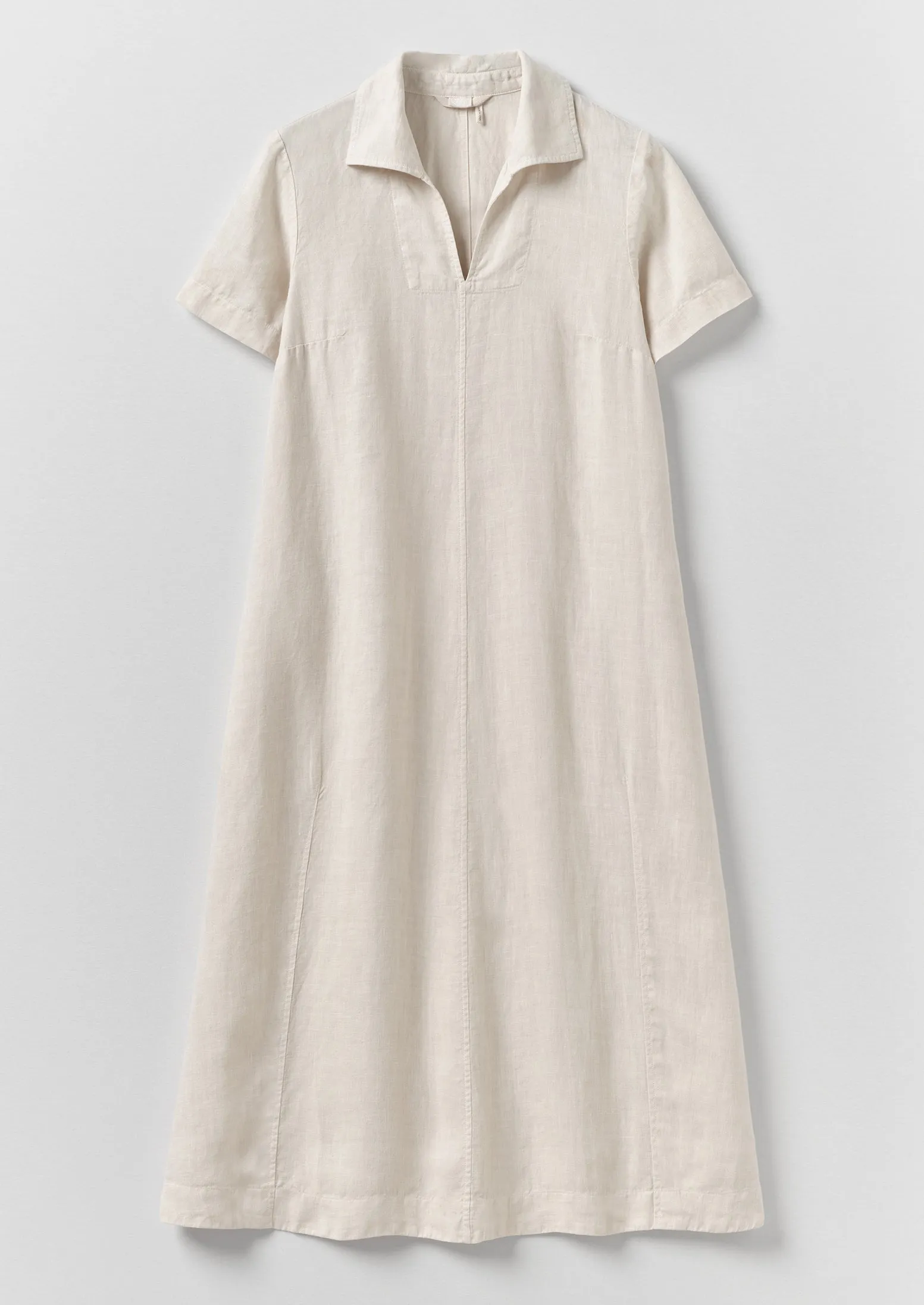 Collared Garment Dyed Linen Dress | Oat sold by TOAST