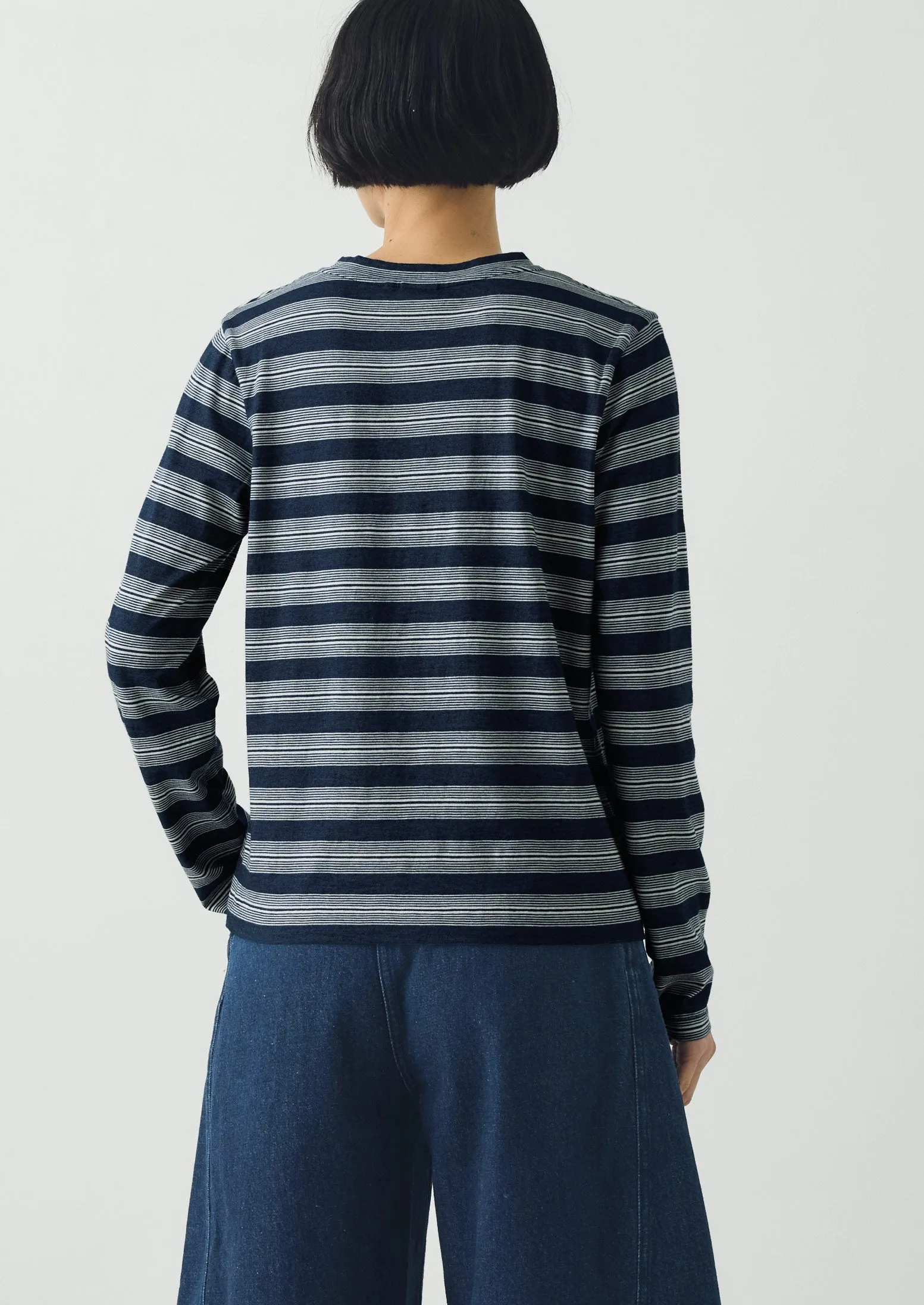 Stripe Crew Neck Tee | Indigo/Ecru sold by TOAST product image thumbnail 4