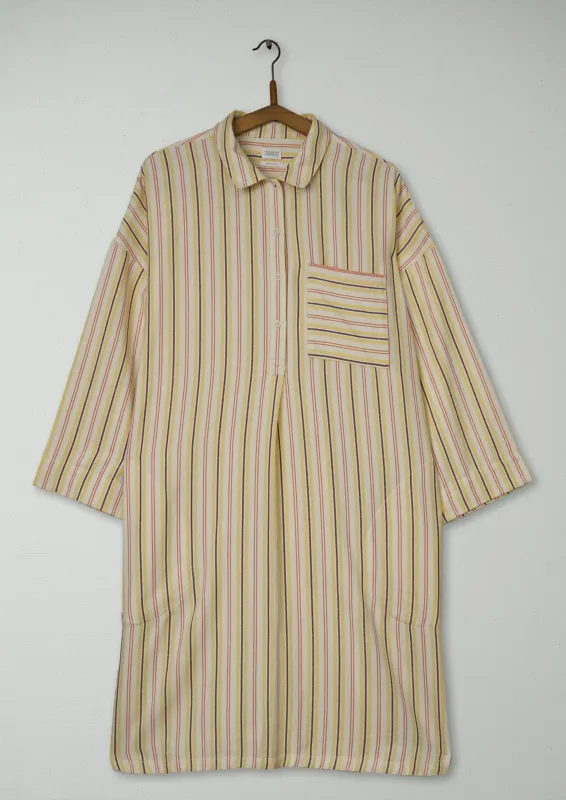 Reworn Stripe Flannel Nightshirt Size M (258) | Multi made by TOAST